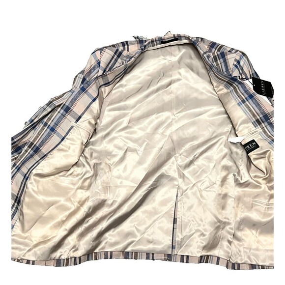 NWT $295 RALPH LAUREN Mens 38R Suit Blazer Sport Jacket LINEN Lassiter Plaid Tan - Picture 6 of 8